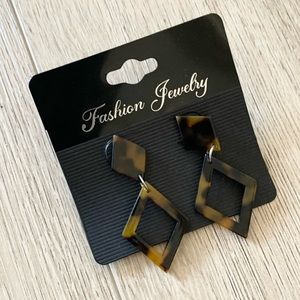 Urban Outfitters Multi Vintage Tortoiseshell Hexagon Dangle Earrings